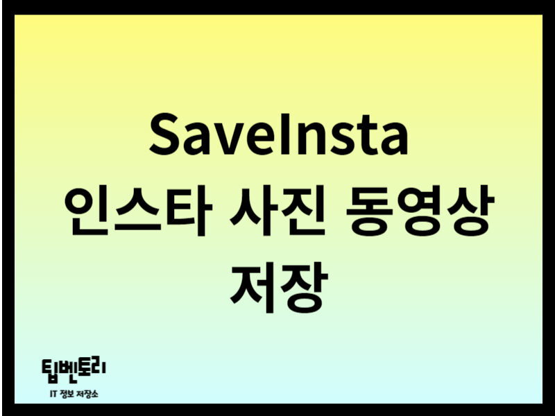 SaveInsta 인스타 사진 동영상 저장