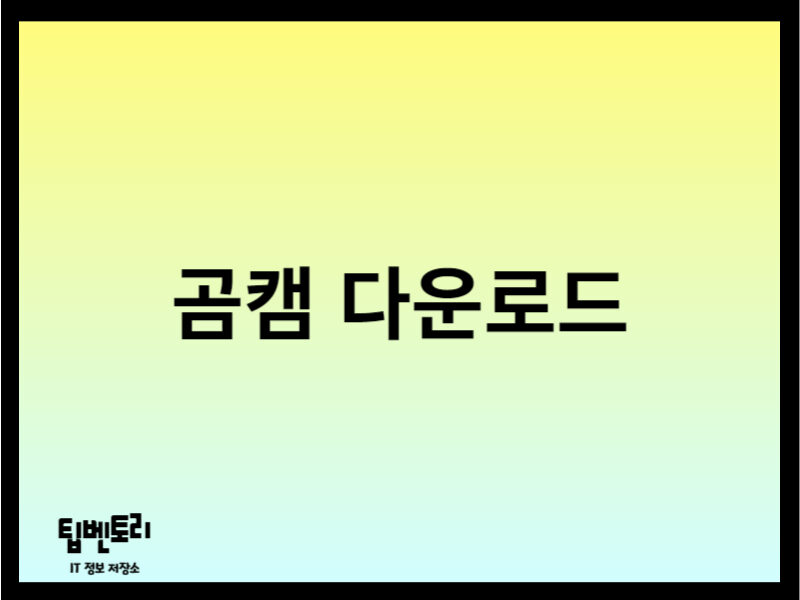 곰캠 다운로드